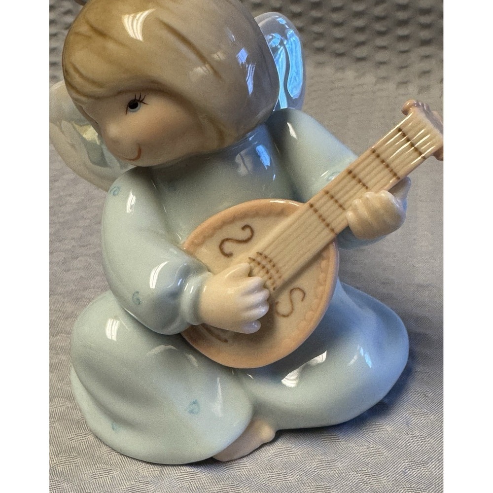 Vintage Lefton Christopher Collection Angel Playing Mandolin Hand Painted - Picture 2 of 10